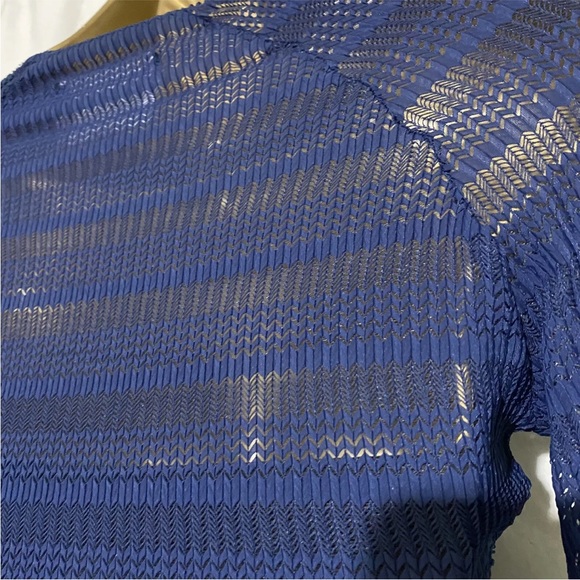 Solace London Dress Navy Blue Maxi Long Semi Sheer Party Xmas Size 8 Bodycon - Picture 11 of 14